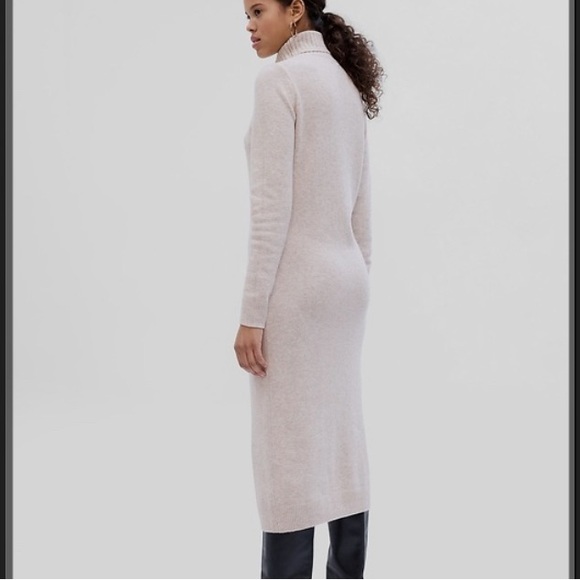 GAP Cashsoft Turtleneck Midi Dress - Silver Charm - Picture 2 of 4